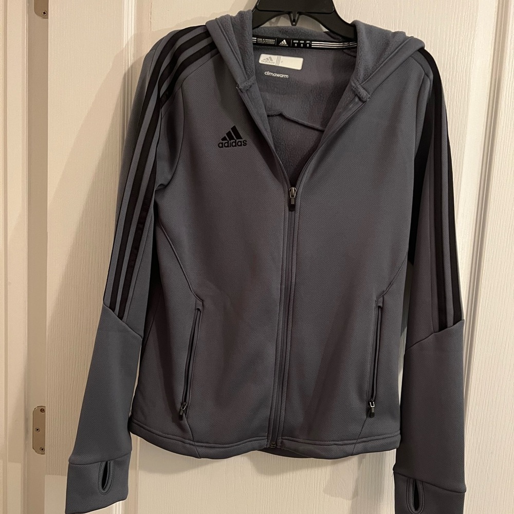 Adidas Women's Gray Jacket with Hoody (New)